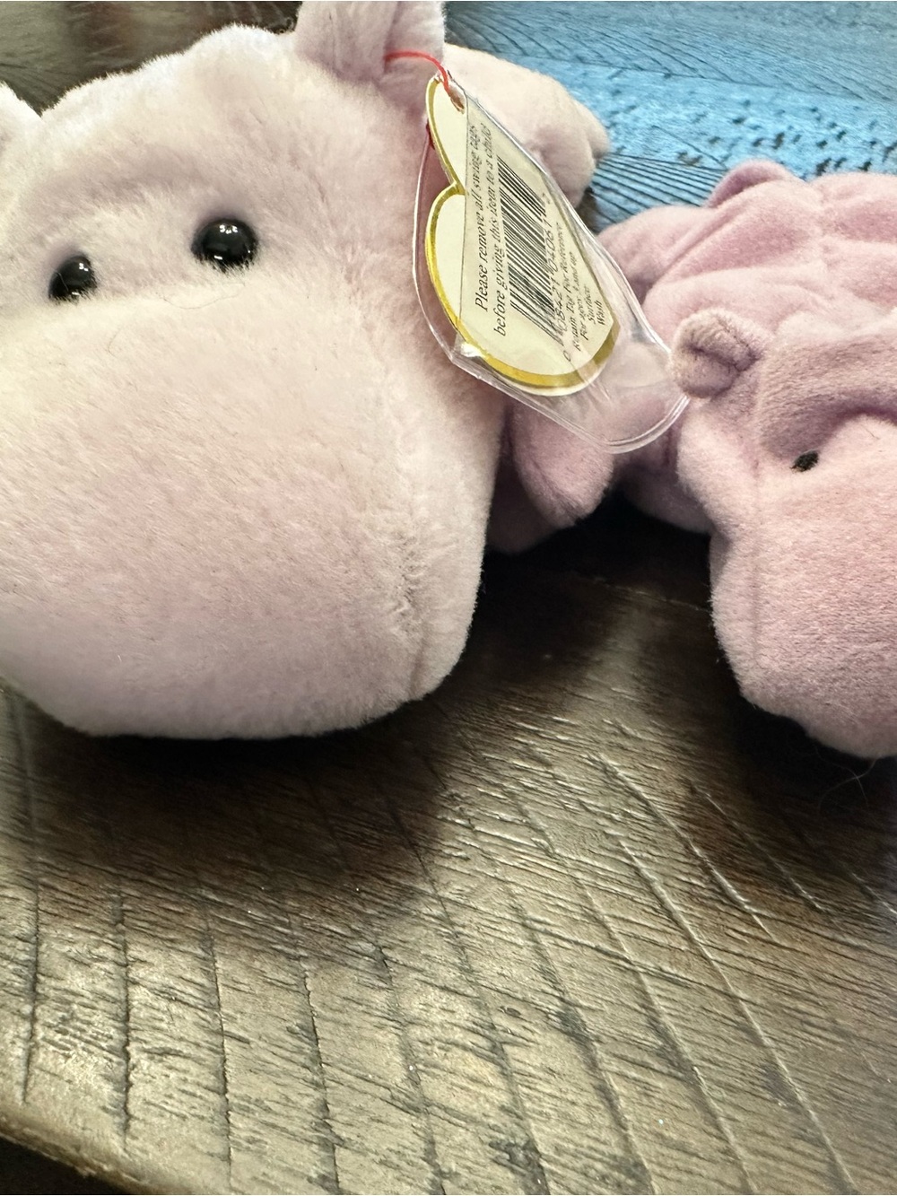 Ty “Happy” & “Teenie Happy” 🦛 Hippo Beanie Baby Pair